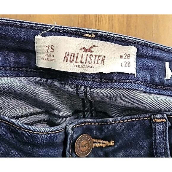 Hollister Mid Rise Super Skinny Jeans Size 7S Short 28x26 Distressed EUC - Picture 5 of 8